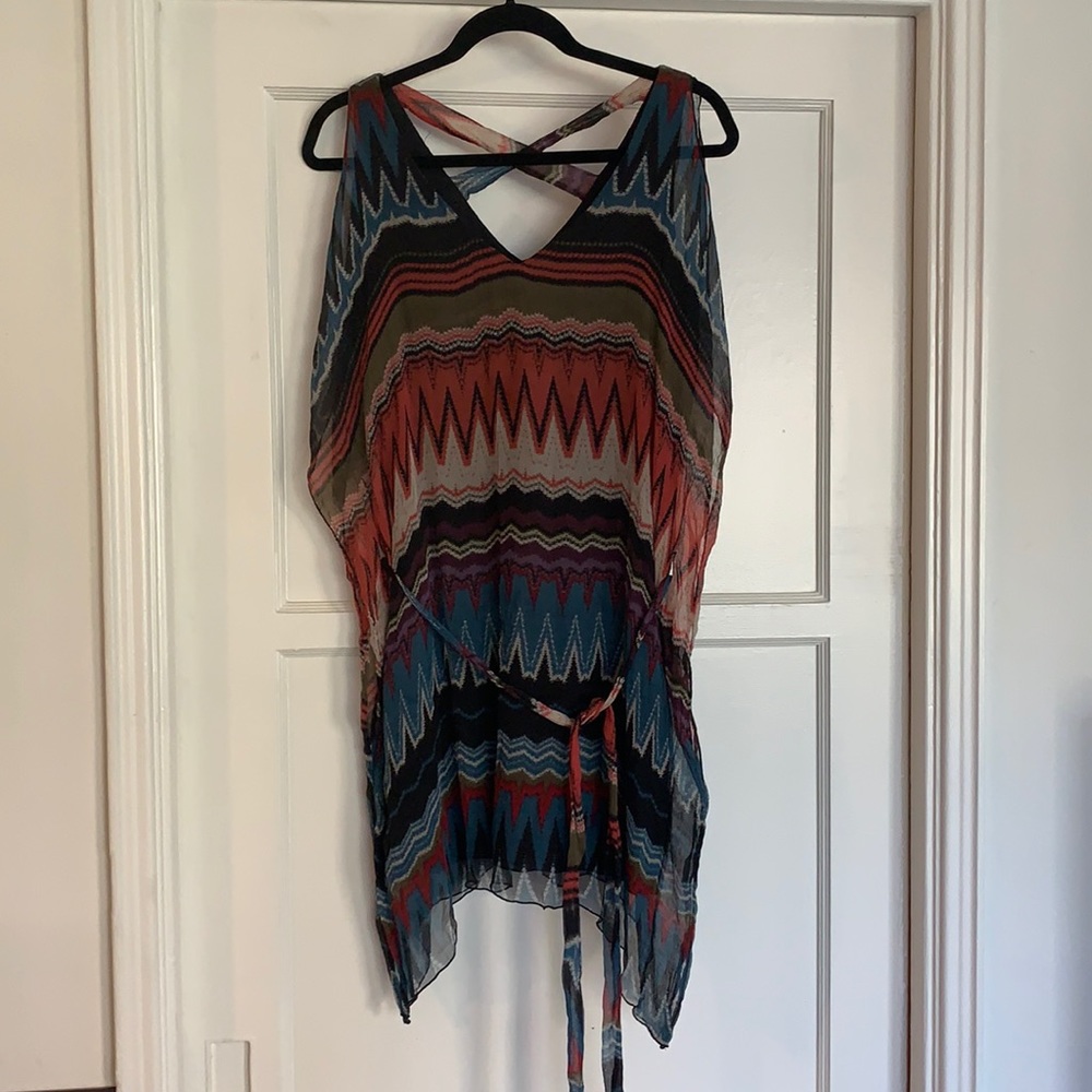 Southwest style silk tunic
